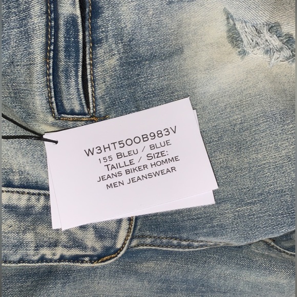 Authentic Balmain Slim Blue Ripped Jeans Size 34 - Picture 2 of 6